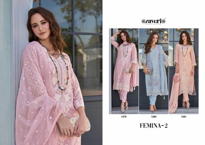Femina Vol 2 By Zaveri Organza Wedding Wear Readymade Suits Wholesale Price In Surat 
